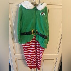 Festive Green and Red Elf Costume for Kids